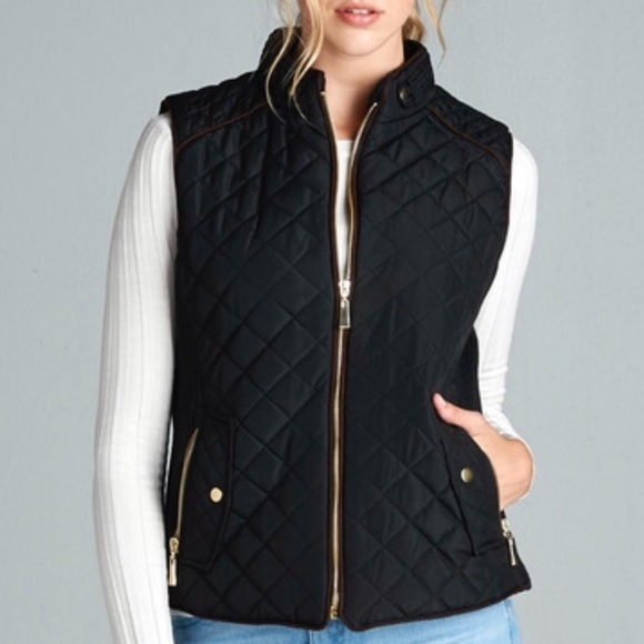 LAST 1β¨ quilted puffer vest jacket black - Picture 2 of 3